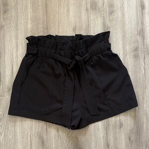 Black Women's Paperbag Waist Shorts